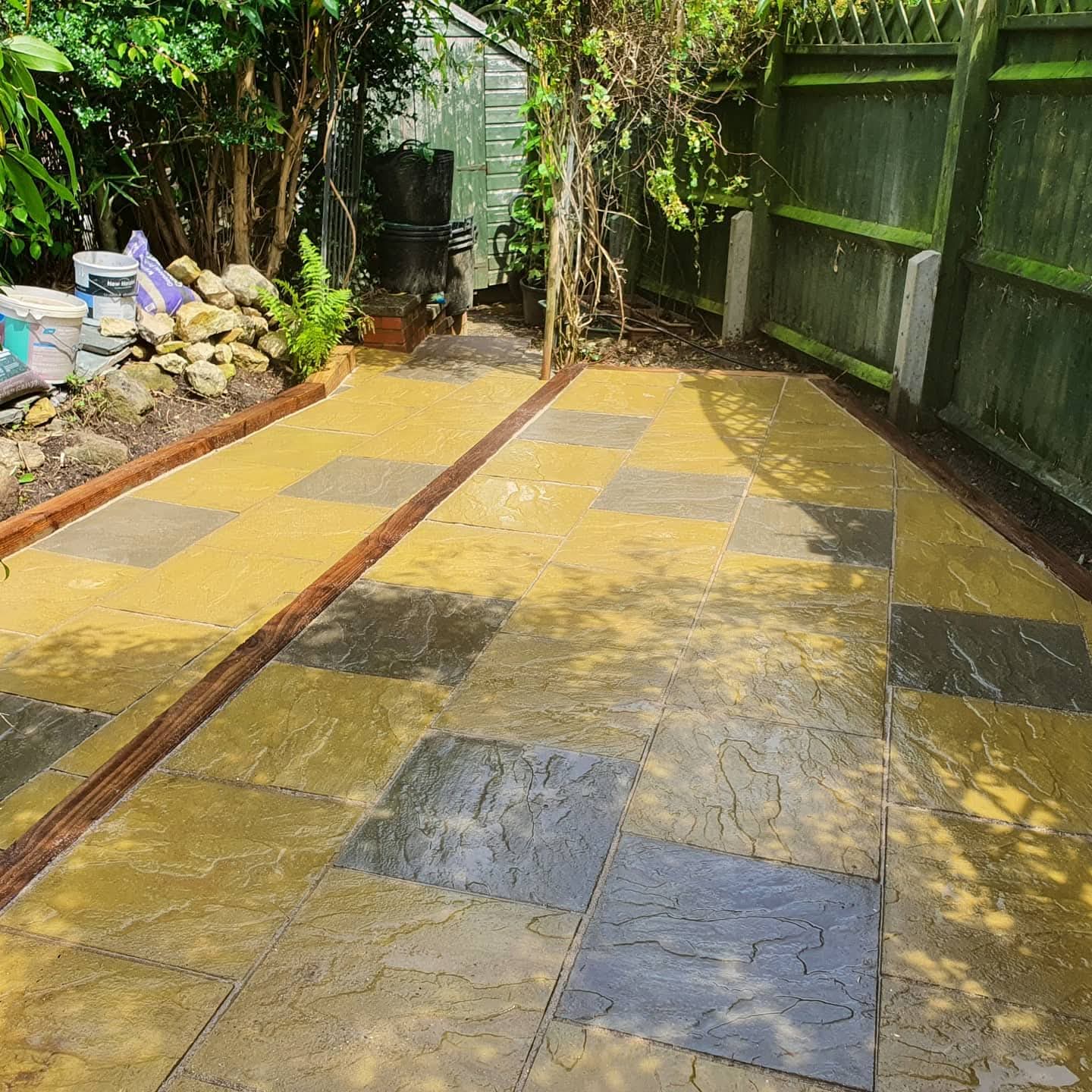 Completed stone paving