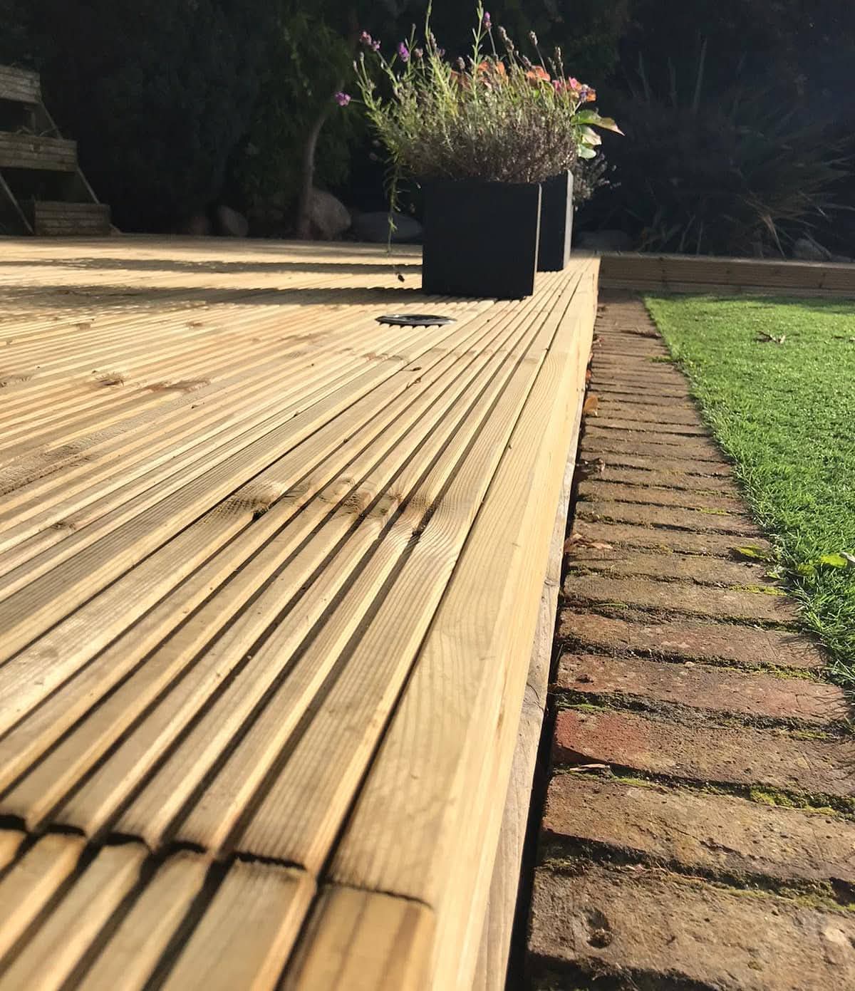 Finished timber decking